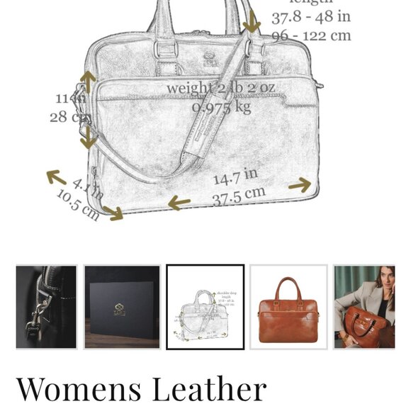 BRAND NEW - Made in Italy Unisex Laptop Briefcase - Picture 4 of 5